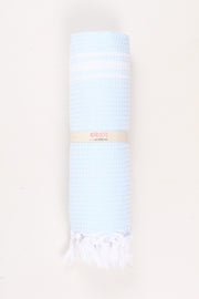 Sky Blue Ultra Soft Bath Towel with White Lining
