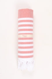 Pink Ultra Soft Bath Towel with White Lining