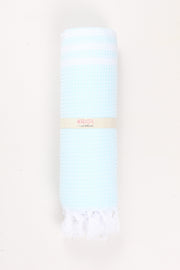 Sky Blue Ultra Soft Bath Towel with White Lining