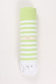 Green Soft Bath Towel with White Striped