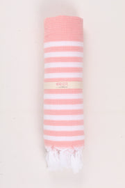 Pink Soft Bath Towel with White Striped