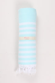 Sea Green Soft Bath Towel with White Striped