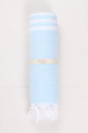 Sky Blue Soft Bath Towel with White Striped