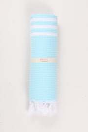 Sky Blue Soft Bath Towel with White Striped