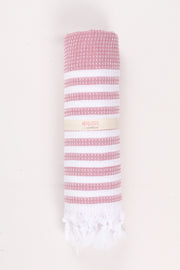 Onion Pink Soft Bath Towel with White Striped