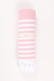 Pink Soft Bath Towel with White Striped