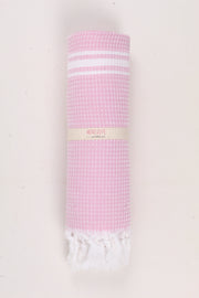Pink Soft Bath Towel with White Striped