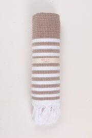 Brown Soft Bath Towel with White Striped