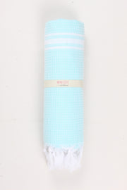 Sea Green Soft Bath Towel with White Striped