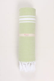 Green Soft Bath Towel with White Striped