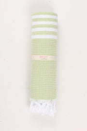 Green Soft Bath Towel with White Striped