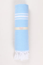 Sky Blue Ultra Soft Bath Towel with White Striped