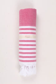 Rani Pink Ultra Soft Bath Towel with White Striped