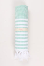 Turquoise Ultra Soft Bath Towel with White Striped