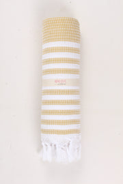 Yellow Ultra Soft Bath Towel with White Striped