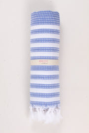 Blue Ultra Soft Bath Towel with White Striped