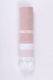 Brown Ultra Soft Bath Towel with White Stripes