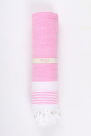 Rani Pink Ultra Soft Bath Towel with White Stripes
