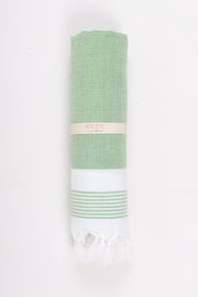 Green Ultra Soft Bath Towel with White Striped