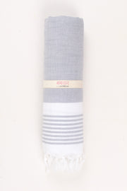 Blue Ultra Soft Bath Towel with White Lining