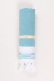 Pine Green Soft Bath Towel with White Striped