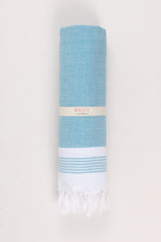 Pine Green Soft Bath Towel with White Striped