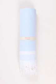 Light Blue Soft Bath Towel with White Striped