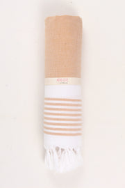 Rust Orange Ultra Soft Bath Towel with White Stripes