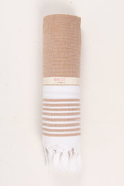 Spice Orange Ultra Soft Bath Towel with White Stripes