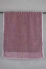 Maroon Terry Towel with White Striped
