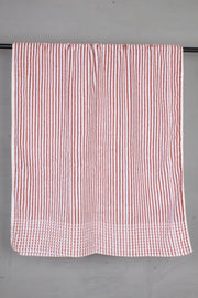 White Terry Towel with Pink Striped