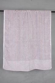 White Terry Towel with Onion Pink Striped