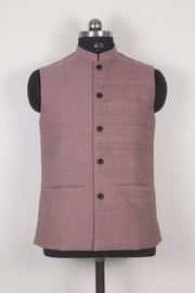 Men's Dusty Rose Textured Nehru Jacket