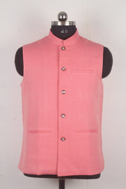 Pink Striped Nehru Jacket