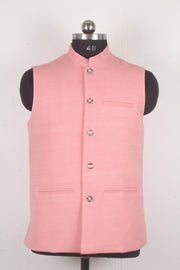 Pink Striped Nehru Jacket