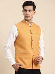 Orange Pink Striped Nehru Jacket