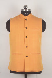 Orange Pink Striped Nehru Jacket