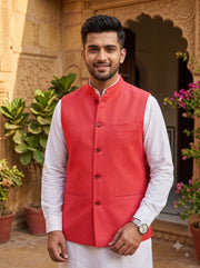 Brick Pink Men's Cotton Jacket