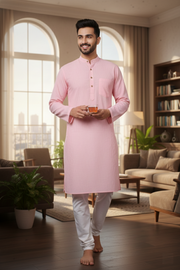 Light Pink Full Sleeves Long Kurta