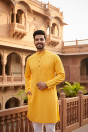 Kesariya Full Sleeves Long Kurta with Striped