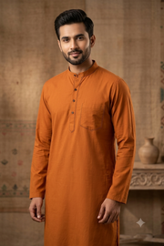 Orange Full Sleeves Long Kurta
