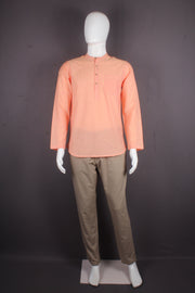 Handwoven Cotton Half Slevees Short Kurta