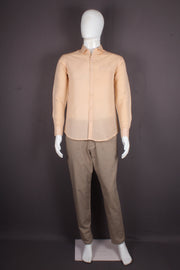 Lemonade Pink Linen Mandarin Collar Full Shirt