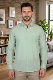 Men's Sea Green Full Sleeves Shirt
