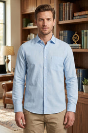 Men's Sky Blue Full Sleeves Shirt