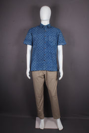 Dabu Hand Block Printed Half Sleeves Shirt