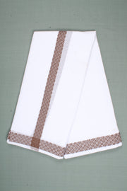 Handwoven Cotton Dhoti Dupatta Set with Dobby Border