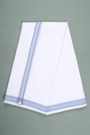 Handwoven Cotton Dhoti Dupatta Set with Dobby Border