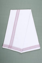 Handwoven Cotton Dhoti Dupatta Set with Dobby Border