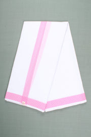 Handwoven Cotton Dhoti Dupatta Set with Dobby Border